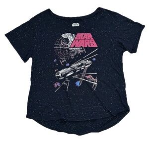 Star Wars Graphic Womens Tee size XL Short Sleeve Black/red Soft Comfy T-shirt
